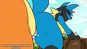 Lucario Dalle Grandi Tette Prende Una Creampie Da Charizard